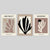 Abstraktes modernes Wandbild-Set im Matisse-Stil, Schwarz, Beige, 3er-Set