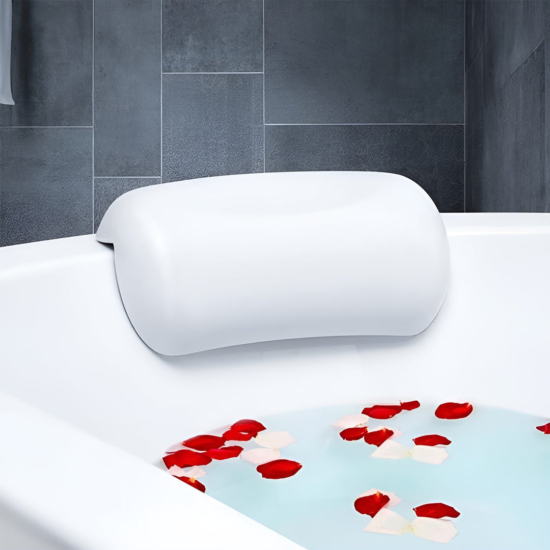 Badewannen-Kissen – Wasserdicht & Rutschfest | Weiches Memory-Schaum Kopf- & Rückenkissen mit Saugnäpfen | Karnz