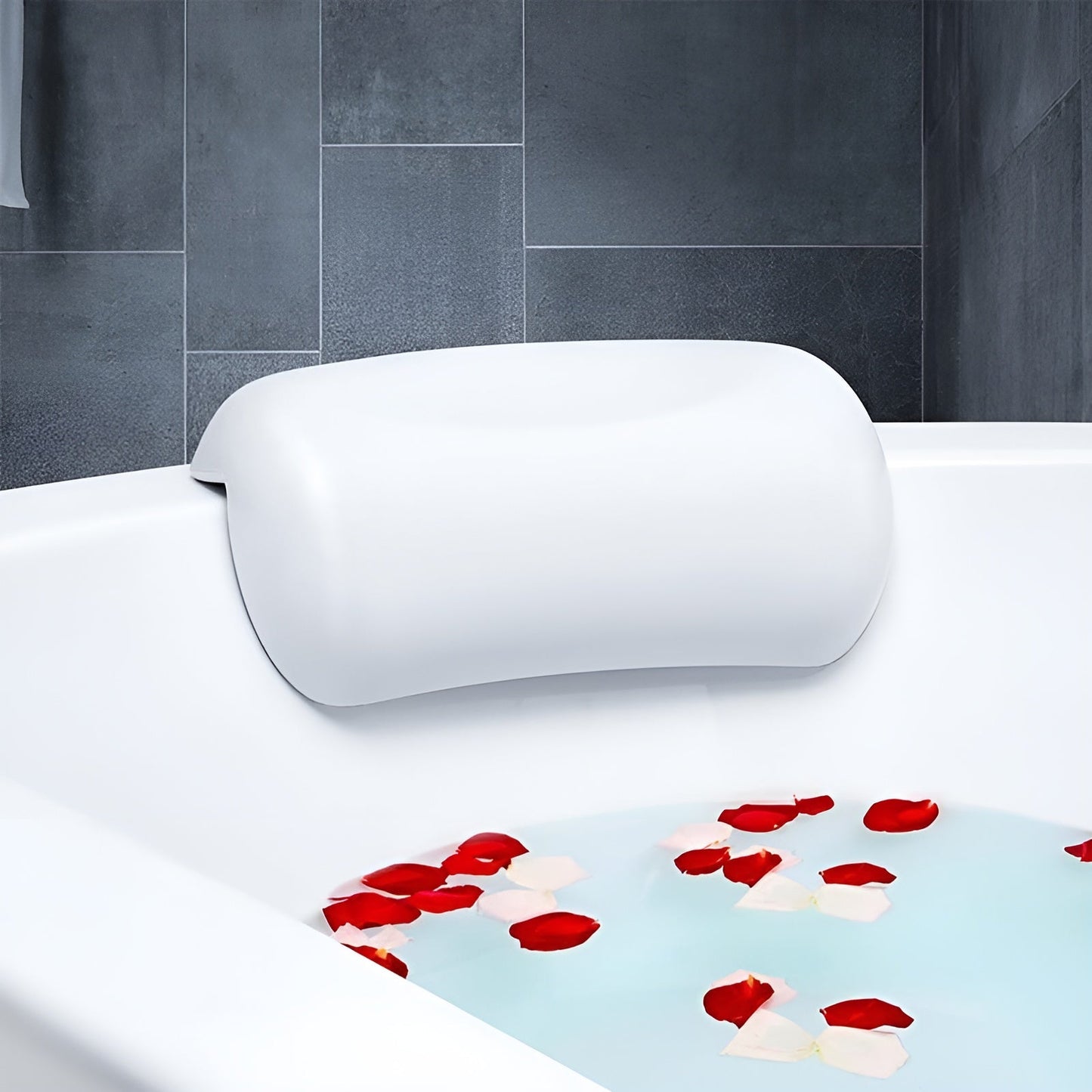 Badewannenkussen – Wasserdicht & Antirutsch | Zacht hoofd- en rugkussen van traagschuim met zuignappen