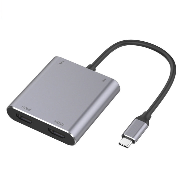 4-in-1-USB-Adapter: USB Typ-C auf zwei HDMI-, USB- und USB Typ-C-Hubs