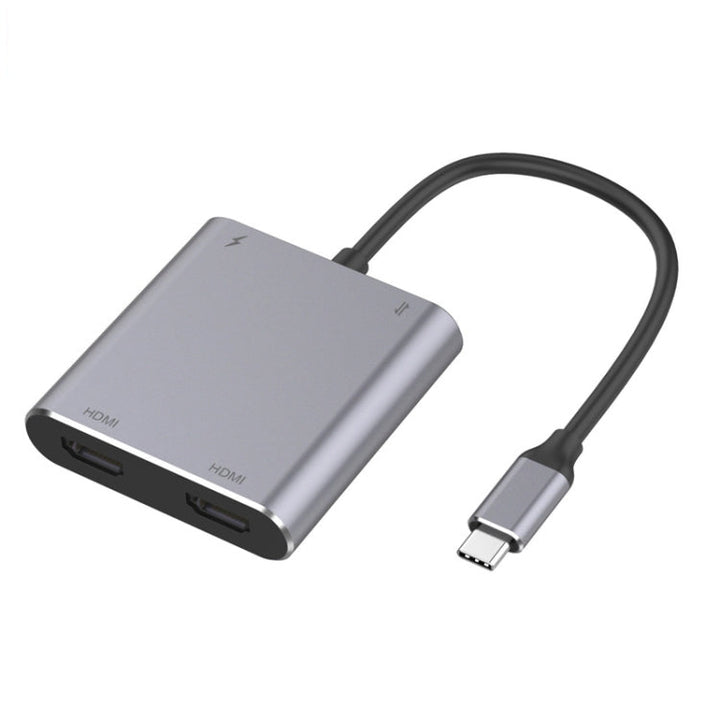 4-in-1-USB-Adapter: USB Typ-C auf zwei HDMI-, USB- und USB Typ-C-Hubs