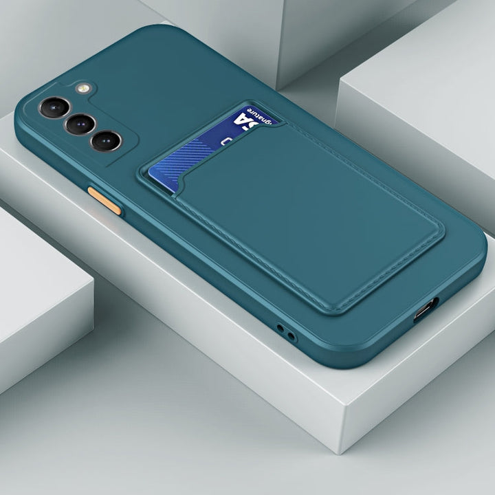 Sandsberg | Für Samsung Galaxy S23 5G Skin Feel Card TPU Kontrastfarbe Tasten Handyhülle (Dunkelgrün)