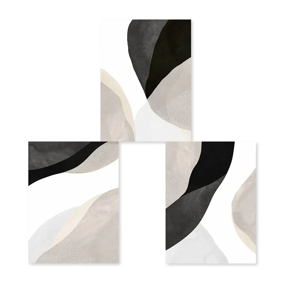 Schwarz Weiß Grau Minimalistische Abstrakte Wandkunst Fine Art Leinwanddrucke Neutrale Farben Bilder für Wohnzimmer Schlafzimmer Home Office Dekor | Karnz