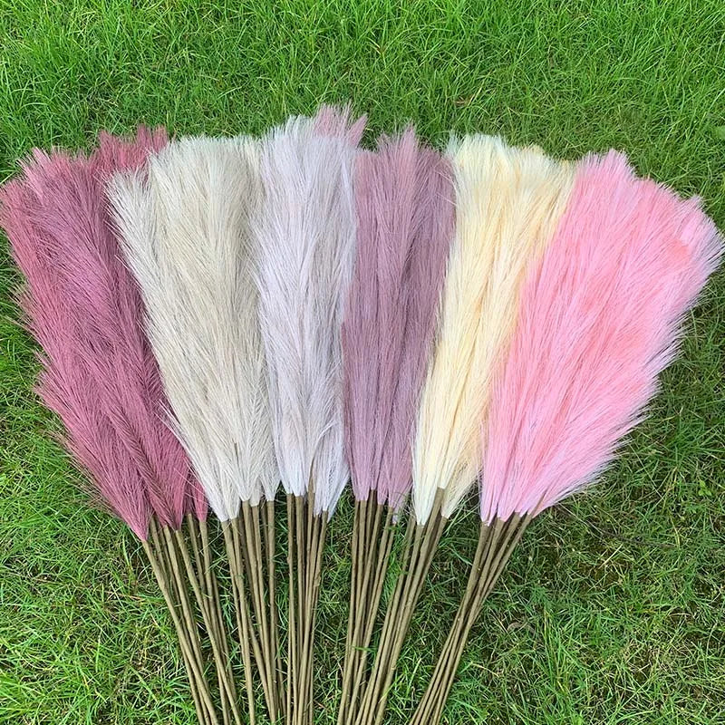 5 Stück 100 cm künstlicher Pampasgras-Trockenblumenstrauß, Dekoration für Hochzeiten, Partys, Zuhause, Zimmer, DIY-Kunstpflanzen-Dekorationszubehör