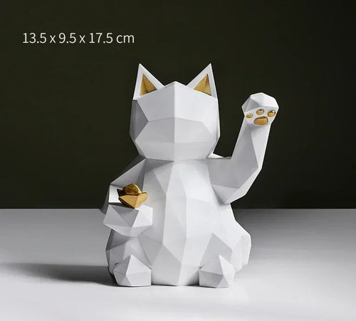Nordic Minimalismus Geometrie Glückskatze Statuen | Karnz