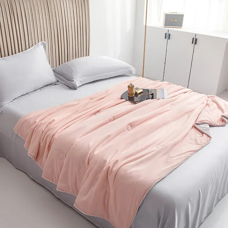 Air Condition Sommerdecke — Pure Color Eis-Seide Kühlende Decke, Leicht & Glatt Twin/Kingsize Bettdecke | Karnz