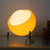 Karnz | Aurivio Tischlampe | Glas & Edelstahl | Retro-Nordic Design | LED Nachtlicht Beige/Orange | Ø21×H25 cm