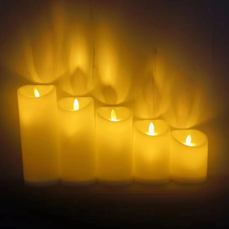 Flammenlose geschmolzene Kerzen Karnz