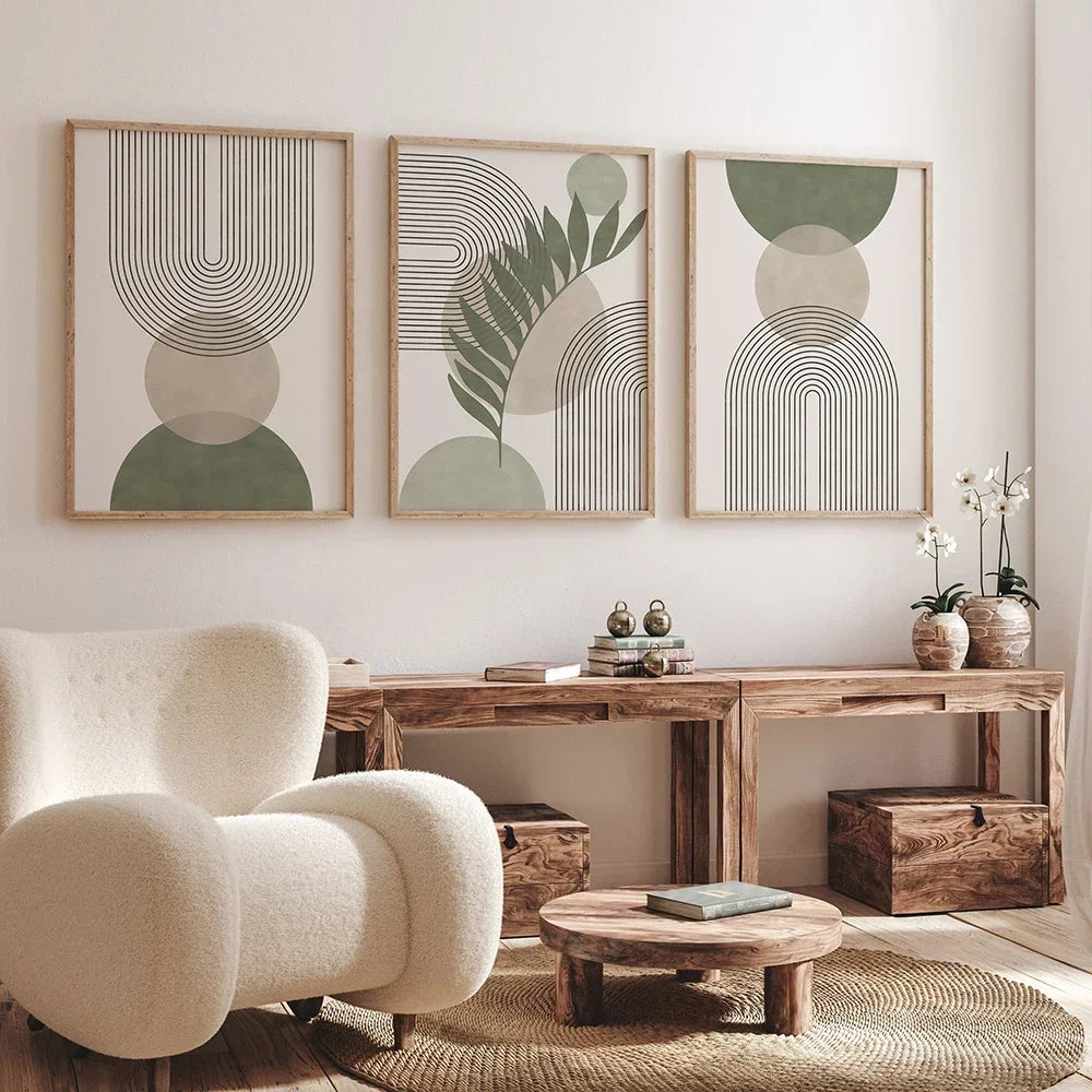 Salbeigrün Beige Minimalistische Abstrakte Botanische Wandkunst Feine Kunst Leinwanddrucke Bilder Für Wohnzimmer Esszimmer Nordische Wohnkultur | Karnz