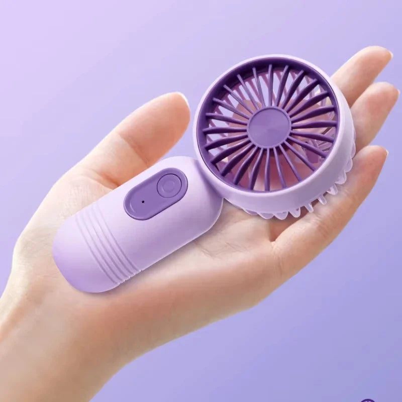 Mini Handheld USB Ventilator – 3-Geschwindigkeitsstarker Wind Tragbarer Tischventilator, Wiederaufladbar für Studenten, Büro, Outdoor, Reisen und Camping | Karnz