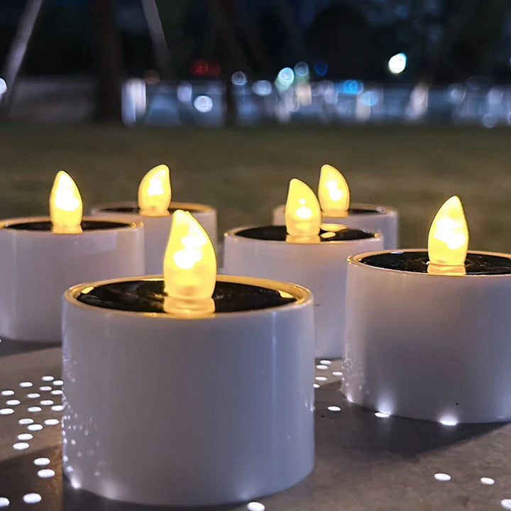 Solarbetriebene LED Kerzen – Flackernde Außenbeleuchtung für Garten und Terrasse | Karnz