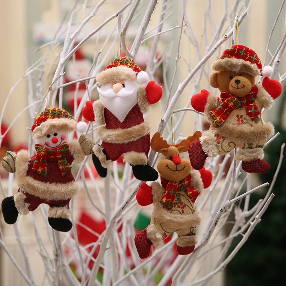 Weihnachtsbaumanhänger Set – Weihnachtsschmuck mit Weihnachtsmann, Rentier und Schneemann | Karnz