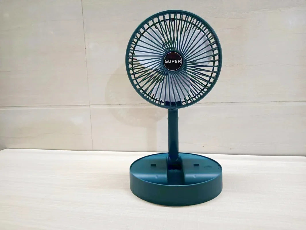 Tragbarer 6-Zoll Standventilator | Zusammenklappbarer Teleskopboden/USB | Wiederaufladbarer Akku | 3 Geschwindigkeiten, super leise, höhenverstellbar | Karnz