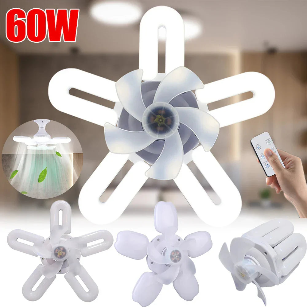 Silent Adjustable Remote Control Ceiling Foldable Fan Lamp | Karnz