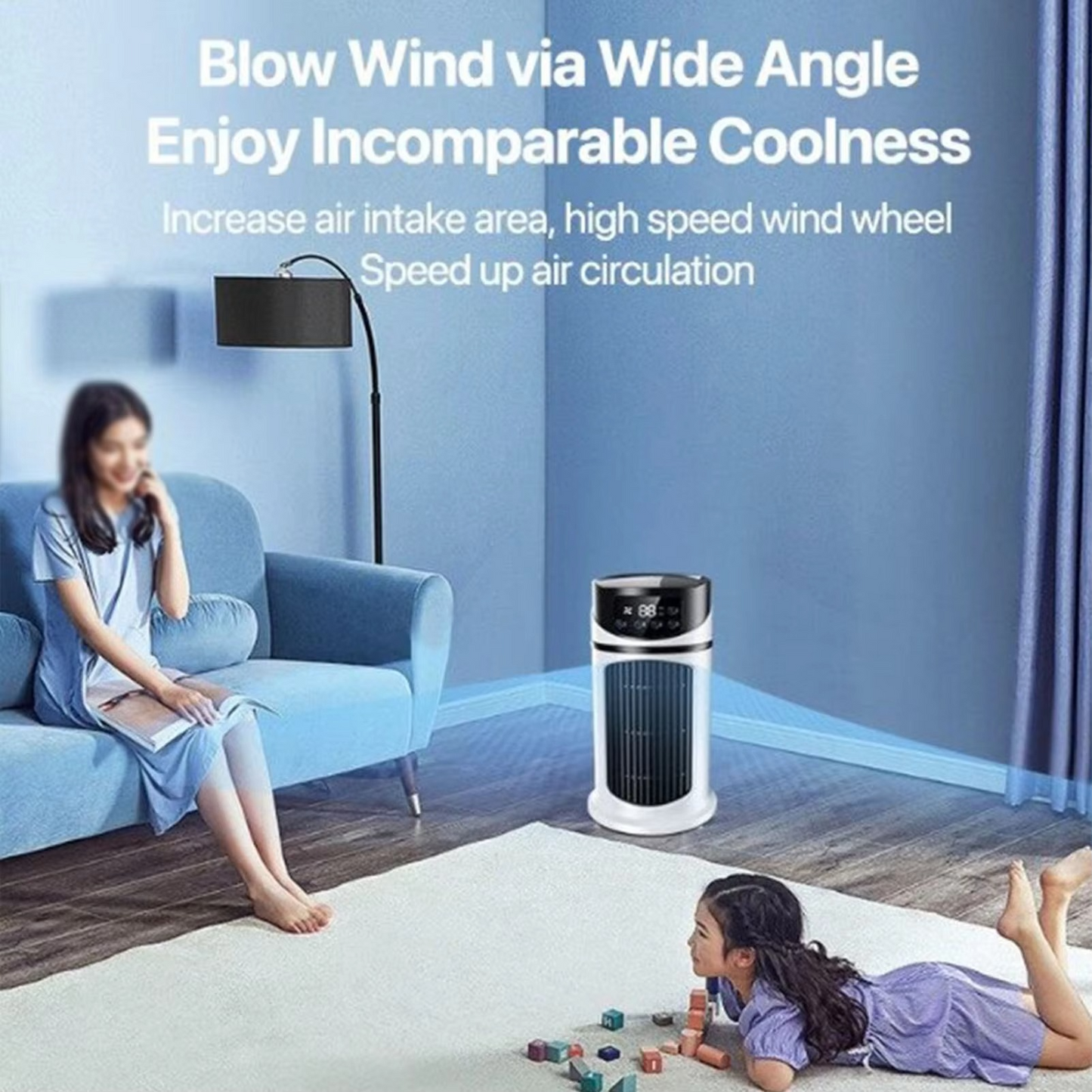 Tragbarer Luftkühler mit Luftbefeuchter & Staubfilter – USB-betriebene Mini-Klimaanlage für Zuhause & Büro | Karnz