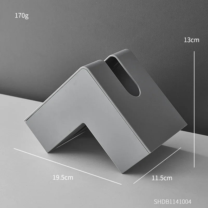 Minimalist Abstract L-förmiger skulpturaler Taschentuchspender für Wohnzimmer Kaffeetisch Küche Arbeitsplatte Desktop Nordic Stil Wohnkultur | Karnz