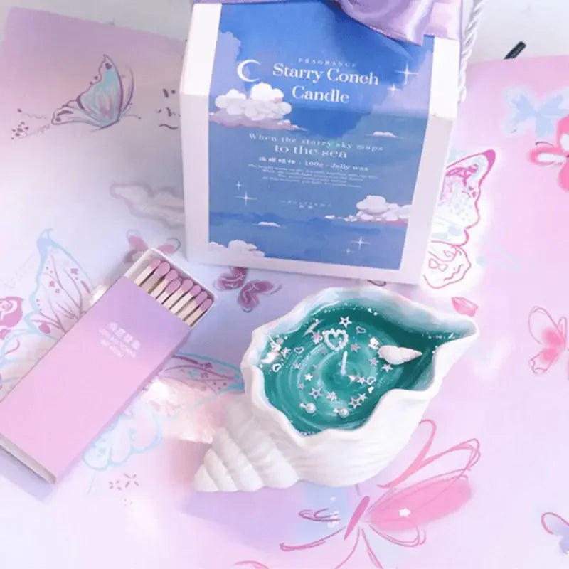 Handgefertigte Meeresmuschel-Seestern-Aromatherapiekerze | Karnz