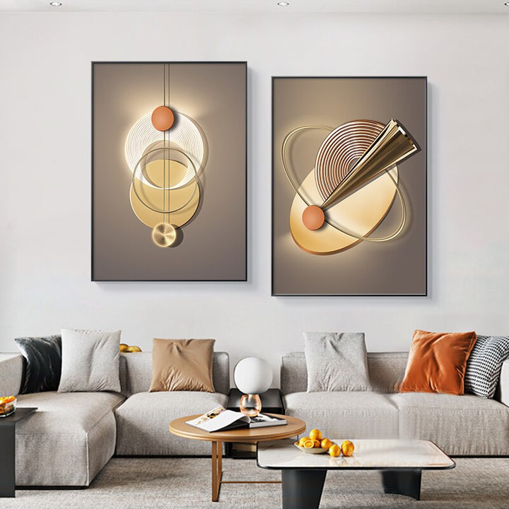 Neutrale schicke moderne Ästhetik Sonne Mond Wandkunst feine Kunst Leinwanddrucke moderne Bilder für luxuriöse Apartment Wohnzimmer Home Office Dekor
