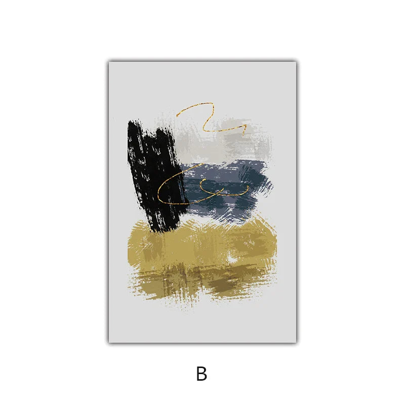 Neutrale Farbe Blau Beige Schwarz Nordisch Abstrakte Wandkunst Feine Kunst Leinwand Drucke Poster Bilder Für Wohnzimmer Schlafzimmer Kunst Dekor | Karnz