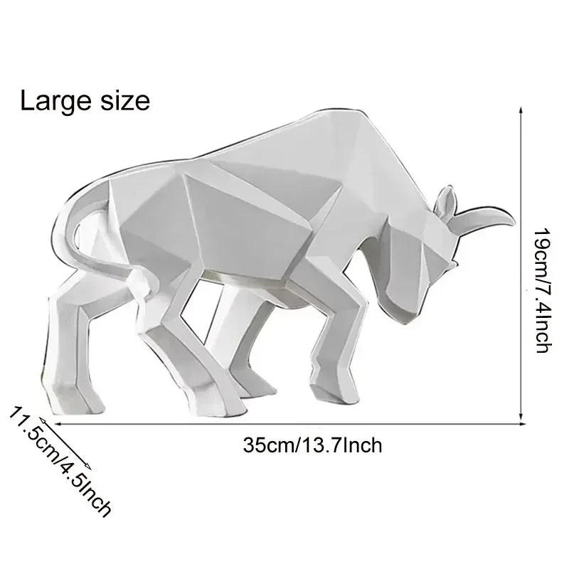 Karnz | ToroArte Stier Skulptur | Nordisches Design | Harzfigur Modern | 35 cm / 26 cm