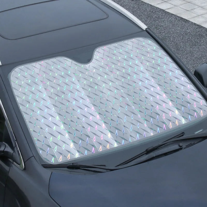 Karnz | SOLVEX Auto-Sonnenblende | UV-Schutz & Hitzeschutz für Front- und Heckscheibe | Alufolie reflektierend | Universell passend