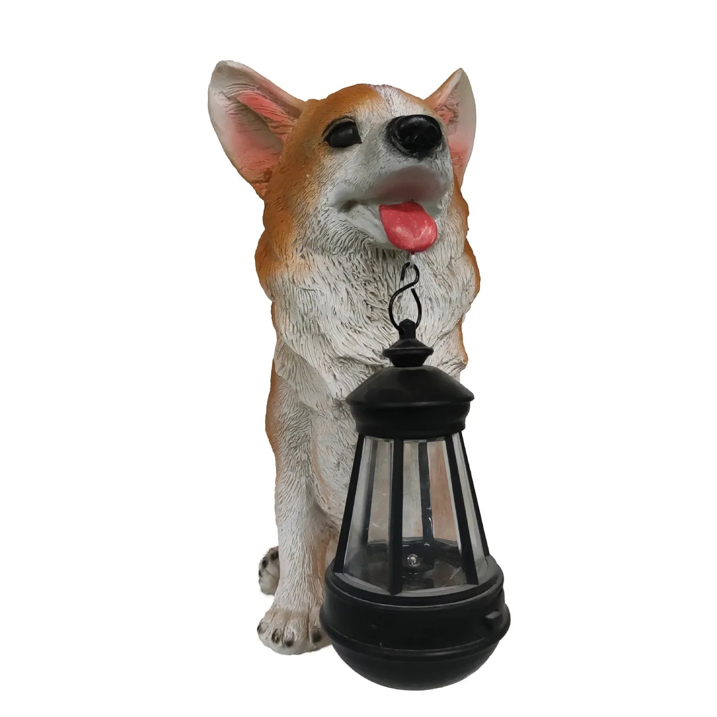 Solarbetriebene Outdoor-Harz-Hundestatue Lampe | Karnz
