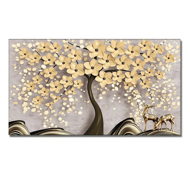 Abstract Floral Big Blossom Petal Tree Wandkunst Feine Kunst Leinwanddrucke Bild Für Wohnzimmer Schlafzimmer Salon Kunst Dekor | Karnz