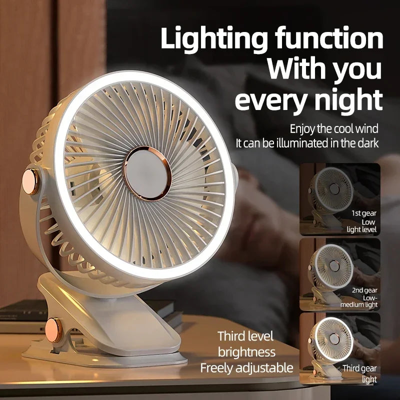 Multi-Winkel Outdoor Clip-On Wiederaufladbarer Kühlventilator | Karnz