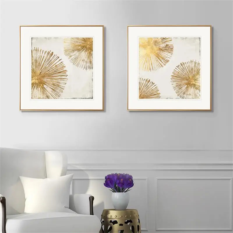 Goldene Radiale Zirkuläre Abstrakte Wandkunst Feine Kunst Leinwanddrucke Poster Bilder Für Wohnzimmer Esszimmer Schlafzimmer Kunst Dekor | Karnz