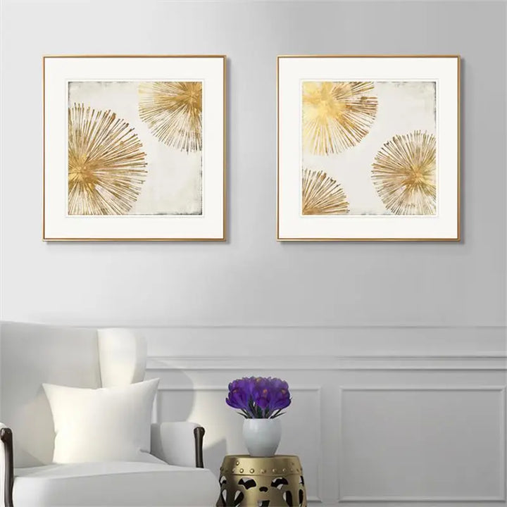 Goldene Radiale Zirkuläre Abstrakte Wandkunst Feine Kunst Leinwanddrucke Poster Bilder Für Wohnzimmer Esszimmer Schlafzimmer Kunst Dekor | Karnz