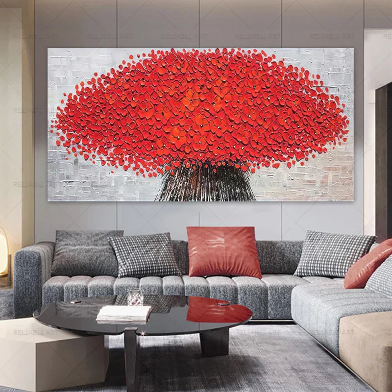Moderne abstrakte Blumenbaum Wandkunst Fine Art Leinwanddrucke Große Größen Bilder Für Wohnzimmer Schlafzimmer Home Office Kunstdekoration | Karnz