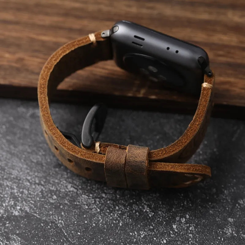 Handgefertigtes echtes Leder Rindsleder Apple Watch Armband