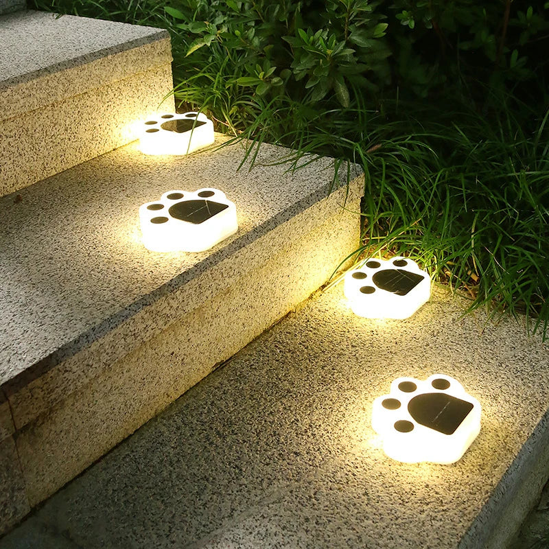 Solar LED Pfotenleuchten für Garten und Weg - Niedliche Solar-Dekoleuchten zur Wegbeleuchtung, ideal für Haustierliebhaber und Outdoor-Deko | Karnz