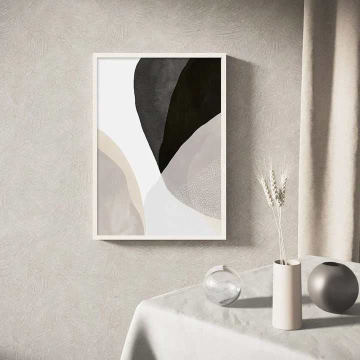 Schwarz Weiß Grau Minimalistische Abstrakte Wandkunst Fine Art Leinwanddrucke Neutrale Farben Bilder für Wohnzimmer Schlafzimmer Home Office Dekor | Karnz