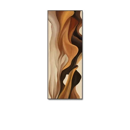 Moderne abstrakte Brauntöne Beige vertikale Wandkunst Fine Art Leinwanddrucke Bilder für Eingangsbereich Wohnzimmer Flur nordische Wohnkultur | Karnz