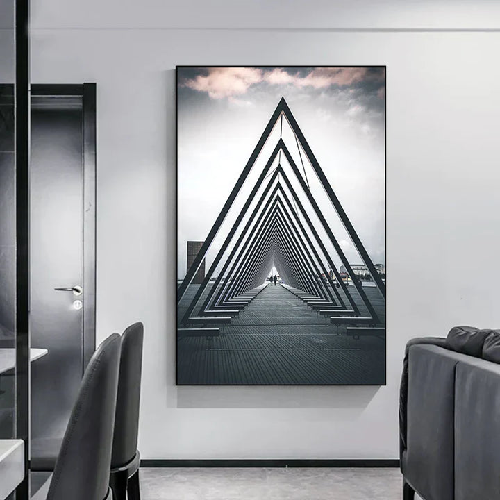 Minimalistische abstrakte architektonische Wandkunst feine Kunstleinwand Drucke Poster Bilder für moderne Apartment Wohnzimmer Büro Dekor | Karnz