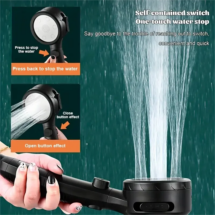 LED-Duschkopf mit digitaler Temperaturanzeige | Hochdruck- und wassersparende Karnz