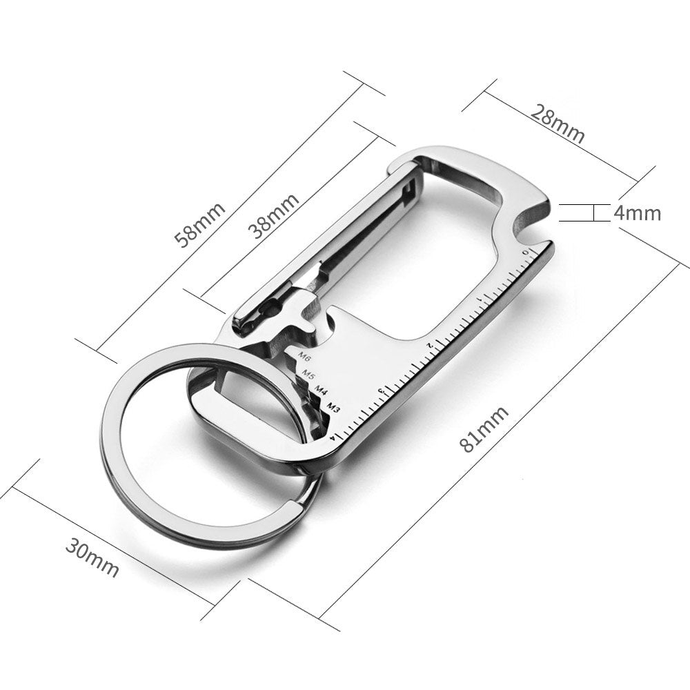 Karnz | Edelstahl EDC Multi Tool Flaschenöffner Schlüsselanhänger