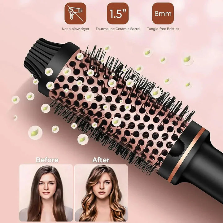Karnz | Stylique 3-in-1 Ionen-Haarglätter & Lockenstab | Glätten, Wellen, Volumen | Anti-Verbrühungs-Bürste