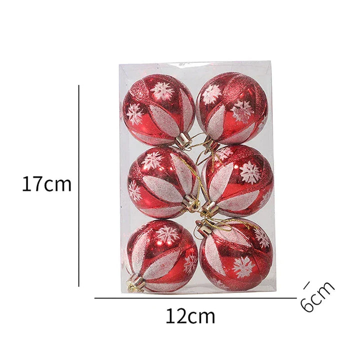 Elegante Schneeflocken Weihnachtskugeln Set – Hochwertige Christbaumkugeln in Rot, Weiß und Gold, perfekt für festliche Baumdeko zu Weihnachten | Karnz