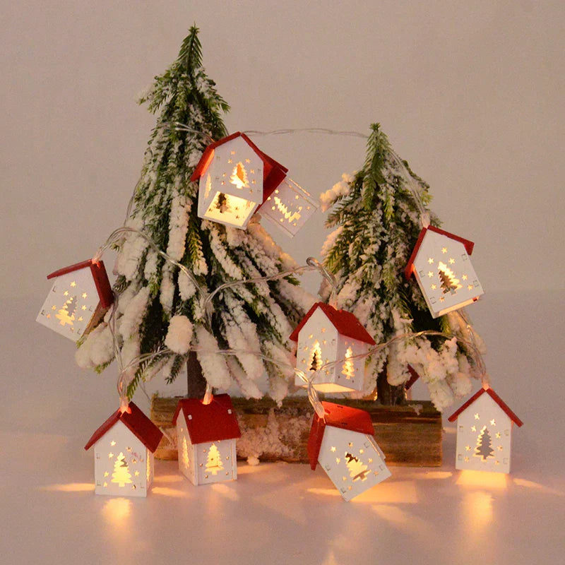 Leuchtende Hölzerne Weihnachtsbaum-Dekoration – LED Lichterkette für festliche Beleuchtung | Karnz