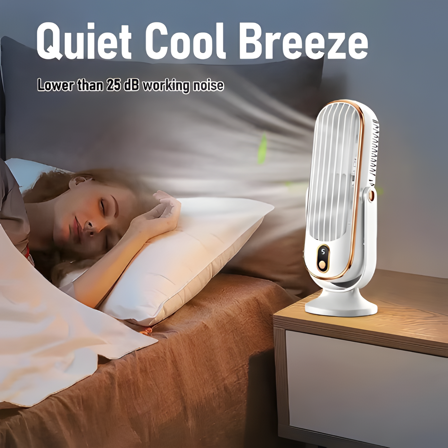 Kompakter Hochleistungs Tragbarer Schreibtischventilator - USB Aufladbar | Karnz
