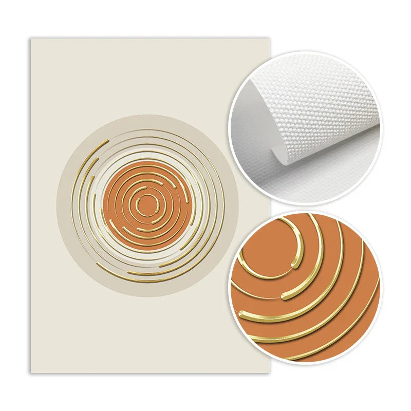 Abstrakte Geometrische Taupe Terrakotta Landschaft Sonne Mond Wandkunst Fein Kunst Leinwanddrucke Bilder Für Wohnzimmer Schlafzimmer Kunst Dekor | Karnz