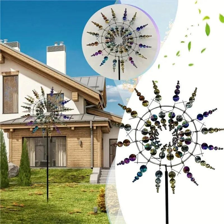 Karnz | Windmühle Spinner | Einzigartiges windbetriebenes Gartendekor aus Metall