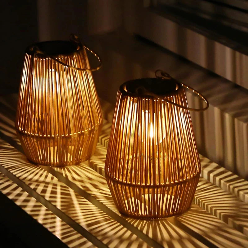 Solar Rattan Laterne Karnz