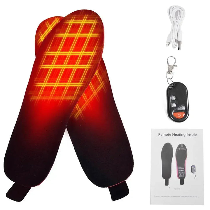 Karnz | Beheizbare Einlegesohlen WarmStep Pro | Wiederaufladbar mit Fernbedienung | 3 Heizstufen | Zuschneidbar | Elektrische Fußwärmer für Winter & Outdoor
