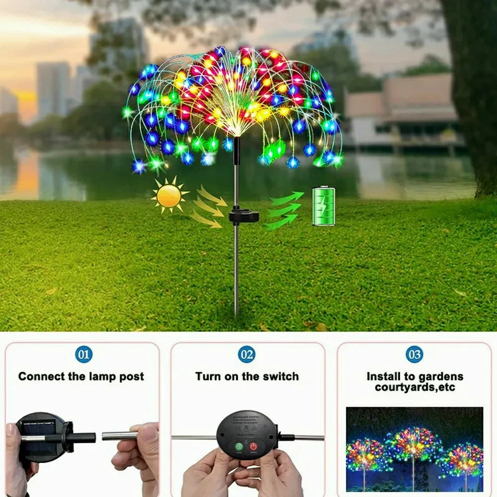 LED Solar Feuerwerk Fee Außenwegbeleuchtung | Karnz