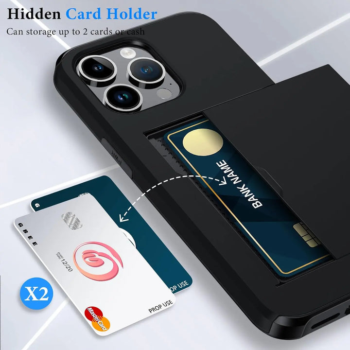 Karnz | LuxShield iPhone-Hülle mit Kartenhalter | Schlankes Design | Kartenaufbewahrung | Schutz & Stil