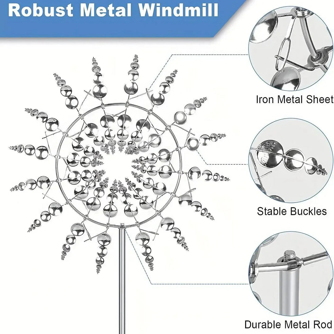 Karnz | Windmühle Spinner | Einzigartiges windbetriebenes Gartendekor aus Metall