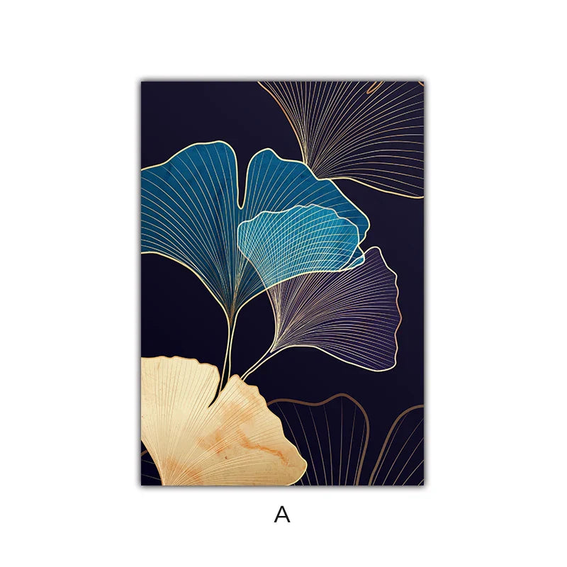 Abstrakte Botanische Tropische Blaue Aubergine Florale Wandkunst Feine Kunst Leinwanddrucke Bilder Für Wohnzimmer Schlafzimmer Hotelzimmer Dekor | Karnz